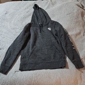 Carhartt Women’s Midweight Hoodie – Dark Gray Logo Sleeve Pullover